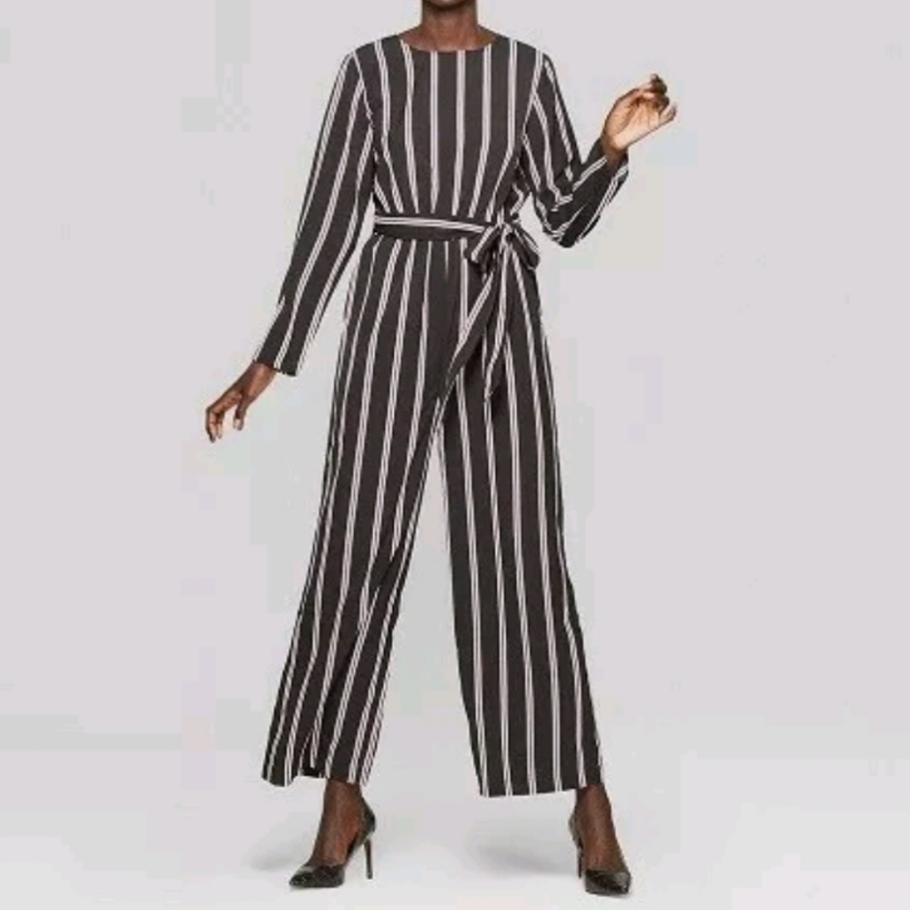 Who What Wear Long Sleeve Belted Jumpsuit